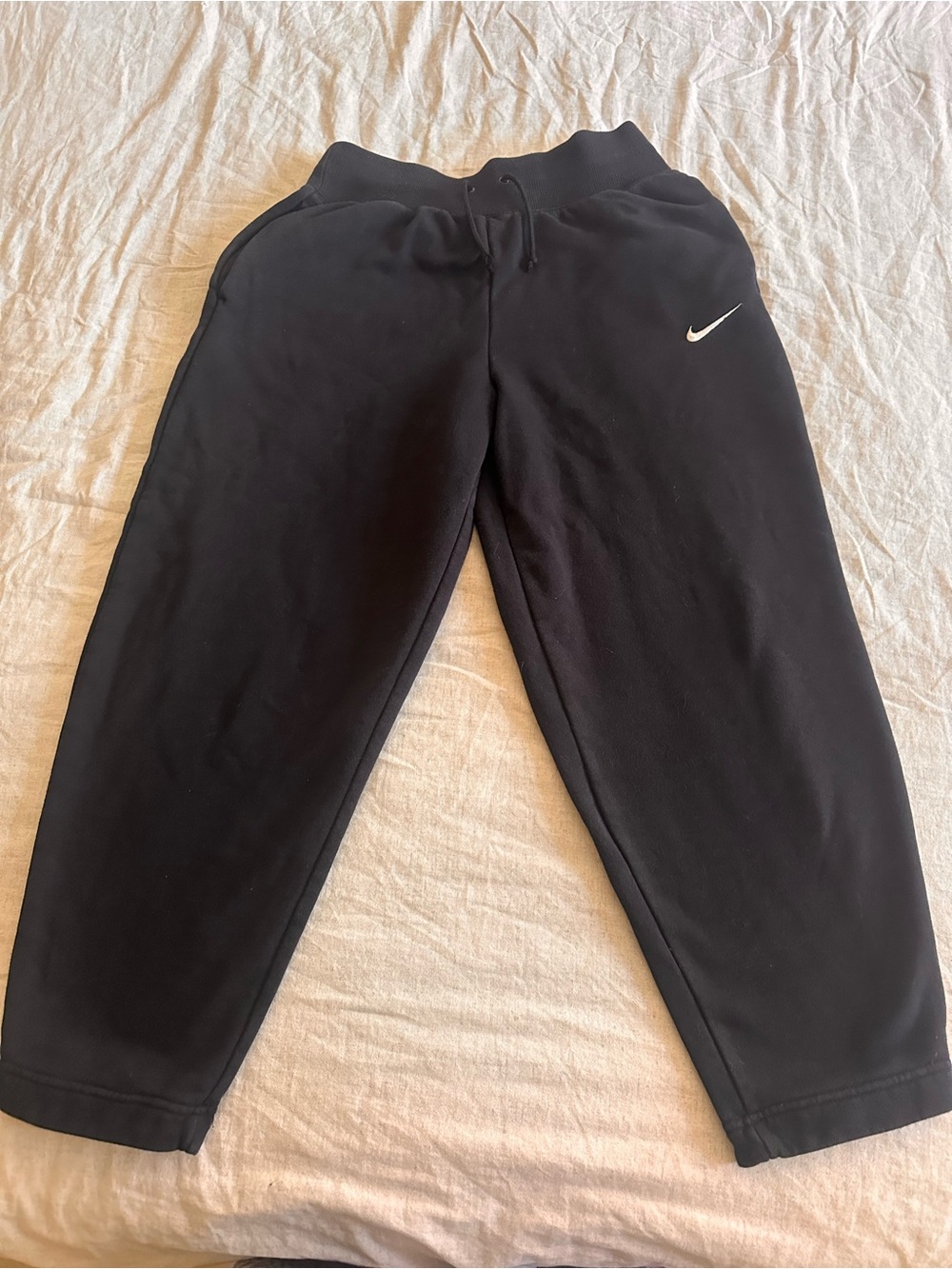 Nike Black Jogger Pants with White Swoosh